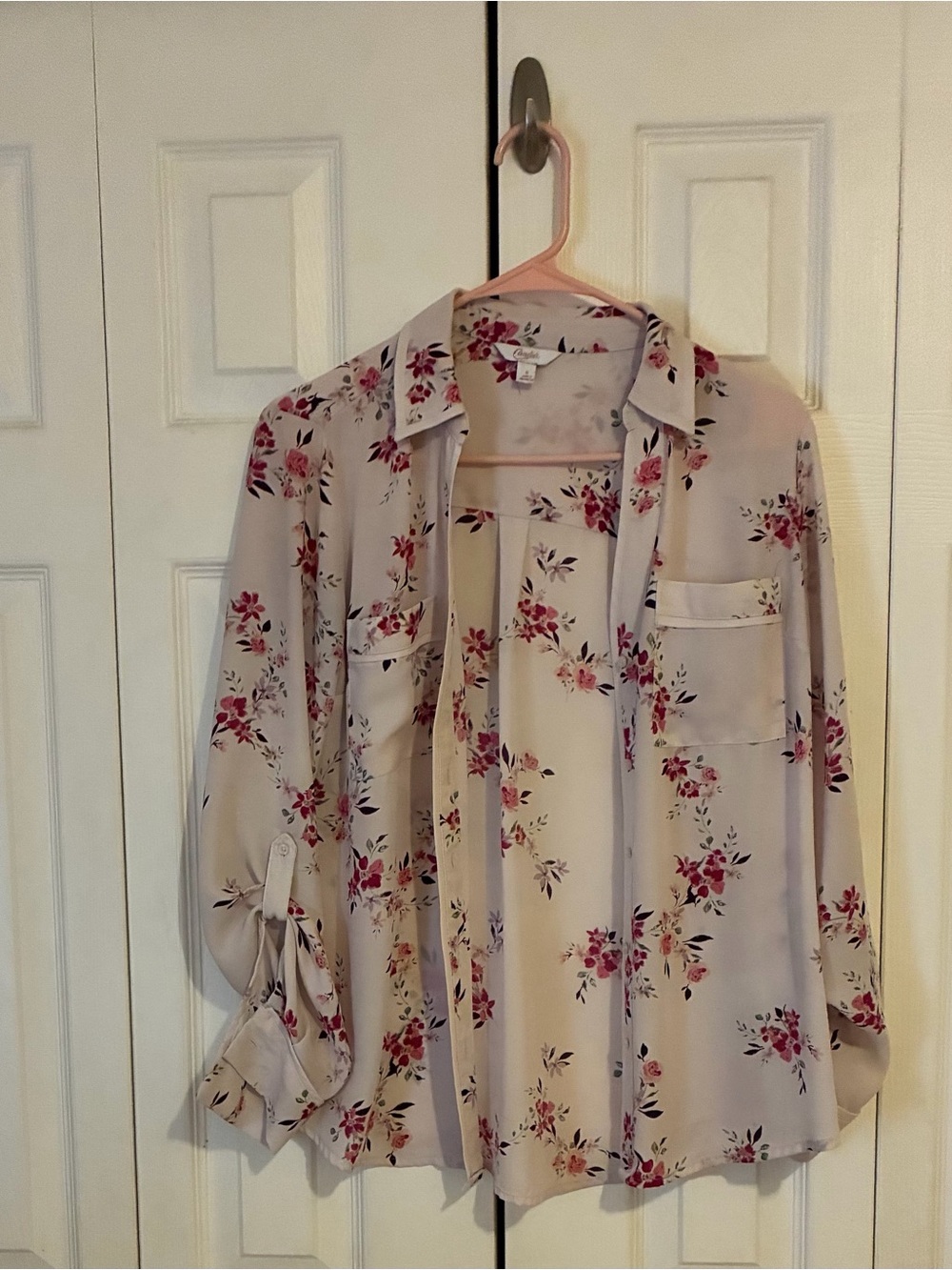 Candie's Floral Button-Up Blouse